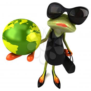 Fun frog - 3D Illustration