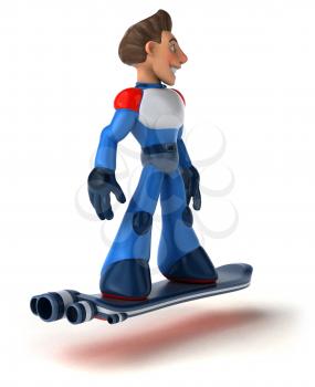 Fun modern superhero flying - 3D Illustration