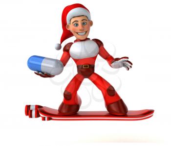 Fun Super Santa Claus - 3D Illustration