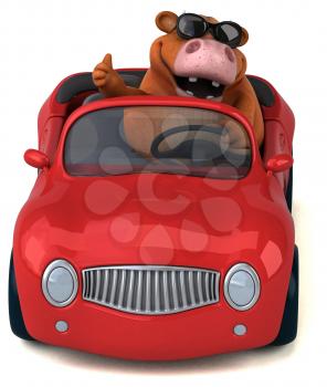 Fun cow - 3D Illustration