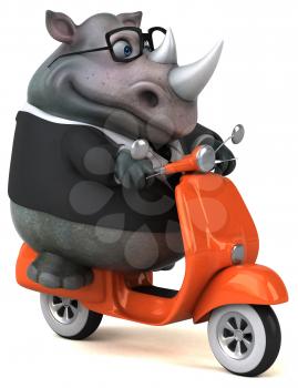 Fun rhino - 3D Illustration