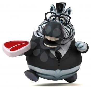 Fun zebra - 3D Illustration