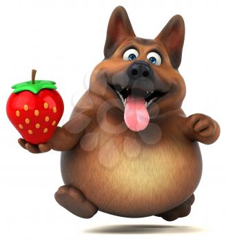 Fun german shepherd dog - 3D Illustration