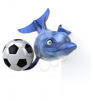 Fun dolphin - 3D Illustration