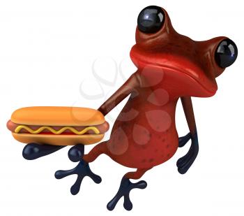 Fun red frog - 3D Illustration