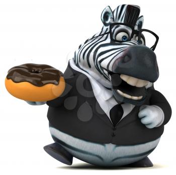 Fun zebra - 3D Illustration