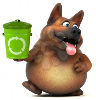 Fun german shepherd dog - 3D Illustration