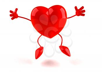 Royalty Free 3d Clipart Image of a Heart Jumping