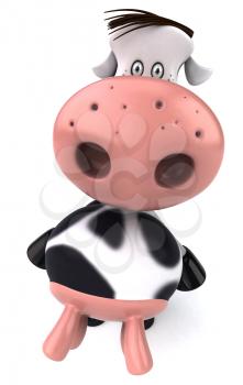 Royalty Free Clipart Image of a Holstein Cow