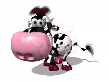 Royalty Free 3d Clipart Image of a Cow