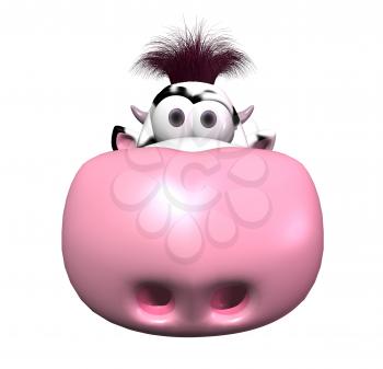 Royalty Free 3d Clipart Image of a Cow