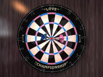 Royalty Free 3d Clipart Image of a Dart Board