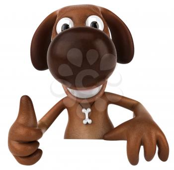 Royalty Free 3d Clipart Image of a Dog Giving a Thumbs Up Sign