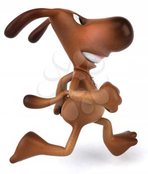 Royalty Free 3d Clipart Image of a Dog Running