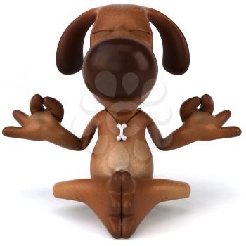 Royalty Free 3d Clipart Image of a Dog Meditating