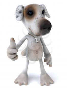 Royalty Free 3d Clipart Image of a Dog Giving a Thumbs Up Sign