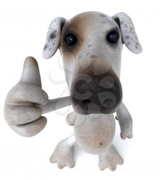 Royalty Free 3d Clipart Image of a Dog Giving a Thumbs Up Sign