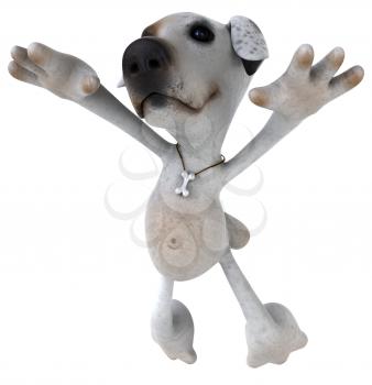 Royalty Free 3d Clipart Image of a Jack Russell Terrier Dog Jumping