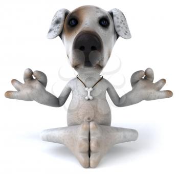 Royalty Free 3d Clipart Image of a Jack Russell Terrier Dog Meditating