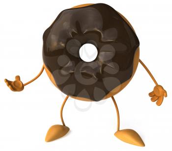 Royalty Free Clipart Image of a Chocolate Doughnut