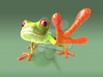 Royalty Free 3d Clipart Image of a Frog