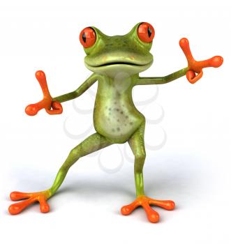 Royalty Free 3d Clipart Image of a Frog Dancing