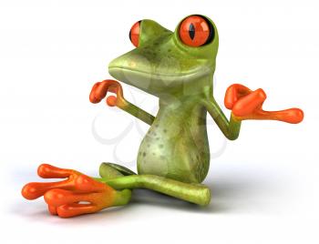 Royalty Free 3d Clipart Image of a Frog Meditating