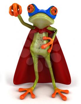 Royalty Free Clipart Image of a Superhero Frog