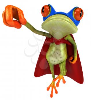 Royalty Free Clipart Image of a Superhero Frog