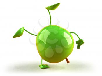 Royalty Free 3d Clipart Image of a Green Apple