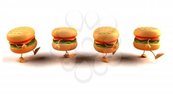 Royalty Free 3d Clipart Image of a Hamburger