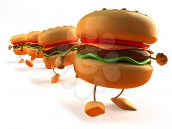 Royalty Free 3d Clipart Image of a Hamburger