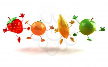 Royalty Free 3d Clipart Image of Assorted Fruit