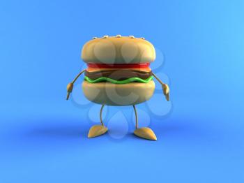 Royalty Free 3d Clipart Image of a Hamburger