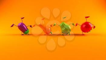 Royalty Free 3d Clipart Image of Assorted Vegetables