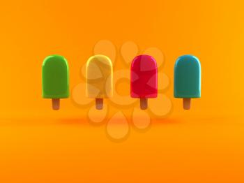 Royalty Free 3d Clipart Image of Popsicles