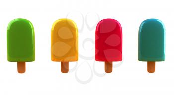 Royalty Free 3d Clipart Image of Popsicles