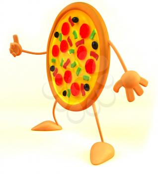 Royalty Free 3d Clipart Image of a Pizza