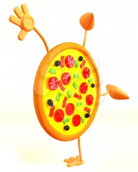 Royalty Free 3d Clipart Image of a Pizza