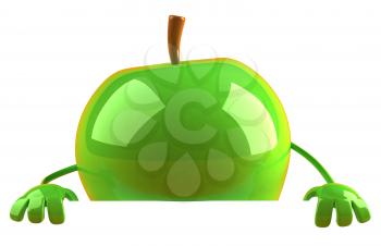 Royalty Free 3d Clipart Image of a Green Apple