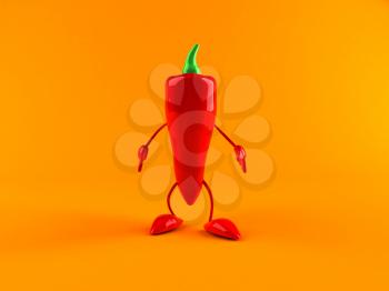 Royalty Free 3d Clipart Image of a Red Pepper