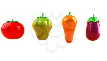 Royalty Free 3d Clipart Image of Assorted Vegetables