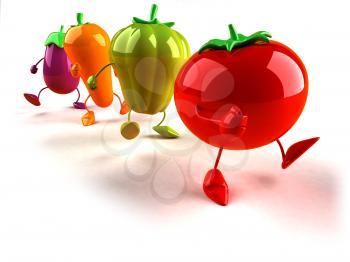 Royalty Free 3d Clipart Image of Assorted Vegetables