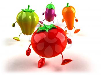 Royalty Free 3d Clipart Image of Assorted Vegetables