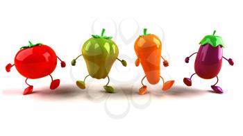 Royalty Free 3d Clipart Image of Assorted Vegetables