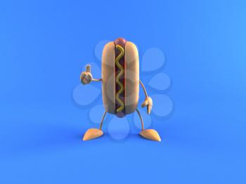 Royalty Free 3d Clipart Image of a Hotdog