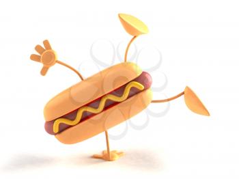 Royalty Free 3d Clipart Image of a Hotdog