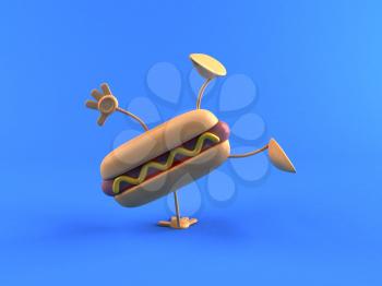 Royalty Free 3d Clipart Image of a Hotdog