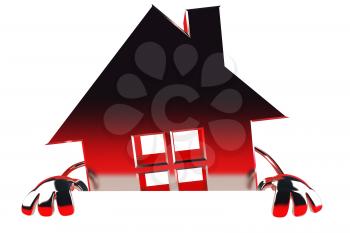 Royalty Free 3d Clipart Image of a House