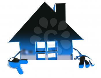 Royalty Free 3d Clipart Image of a House